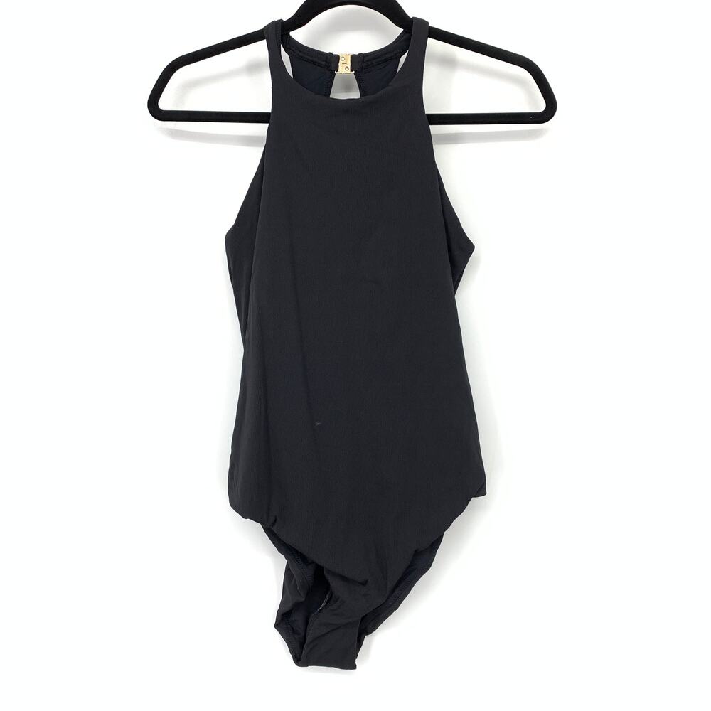 JETS Australia High Halter Neck One Piece Swimsuit Womens US Sz 10 Black